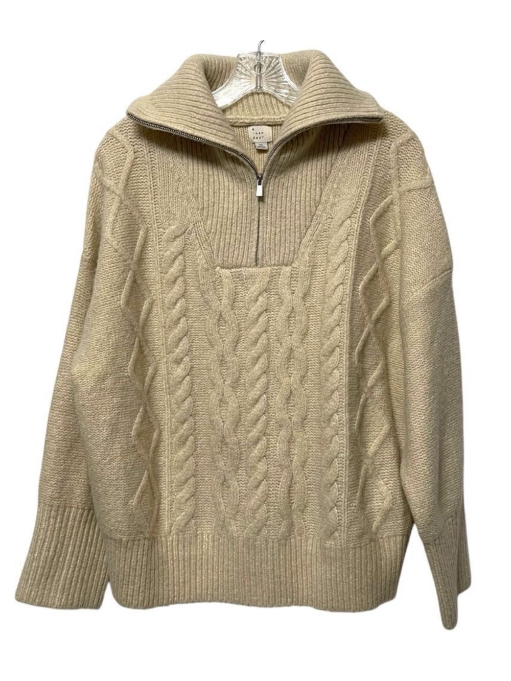 A NEW DAY Cable Knit Half Zip Pullover Sweater XL